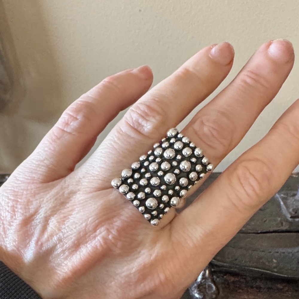 Native artist Raymond Coriz Sterling Silver adjustable Ring